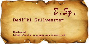 Deáki Szilveszter névjegykártya